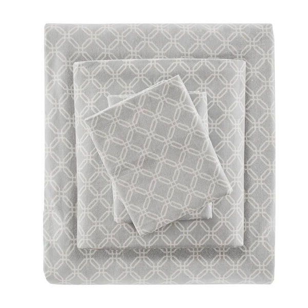 Imageware Systems Cozy Flannel Sheet Set, Grey Geo - King TN20-0243 - main